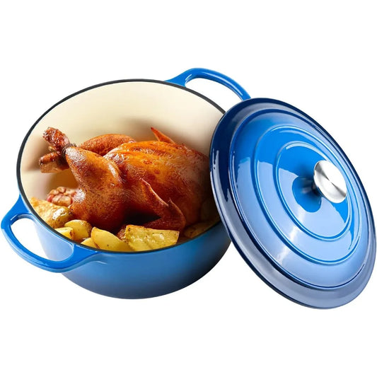 XIUWO Enameled Cast Iron Dutch Oven With Lid Nonstick For Bread Baking