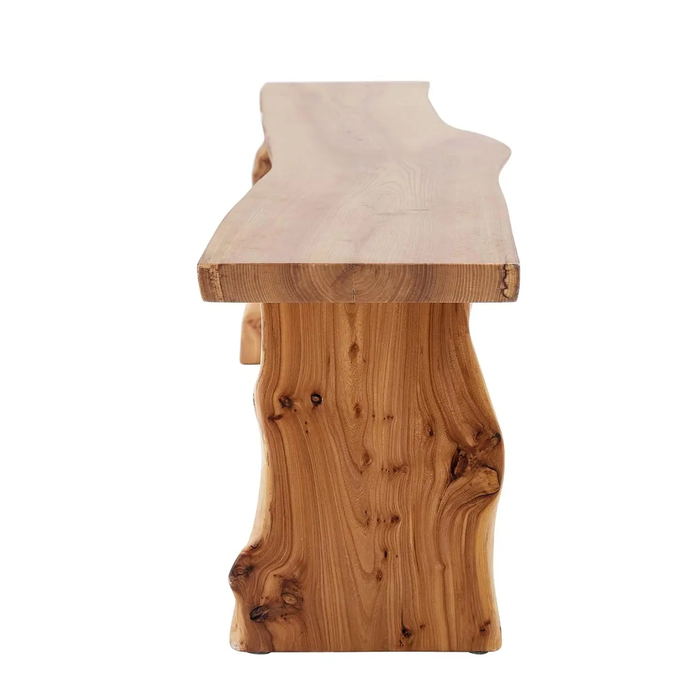 Elm Wood Dining Bench Footrest Stool for Entryway Living Room
