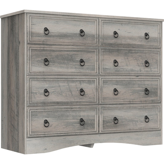BIGBIGLIFE 8 Drawer Dresser Wood Bedroom Storage Organizer