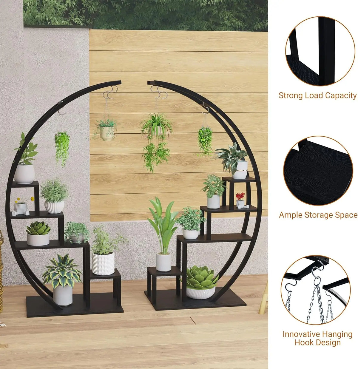 TwisterCk Five Tier Metal Plant Stand Rack For Patio Home