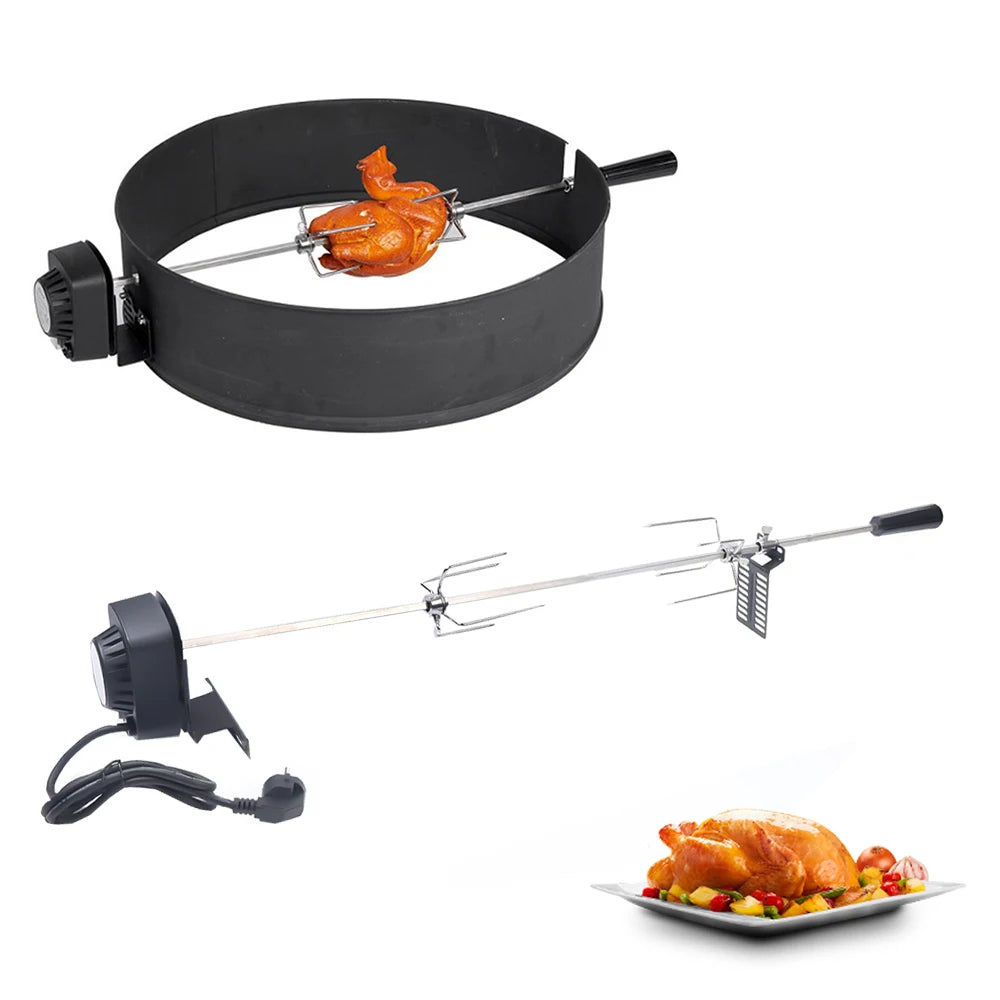 Electric BBQ Grill Spit Rotisserie Kit With 120 Cm Cable