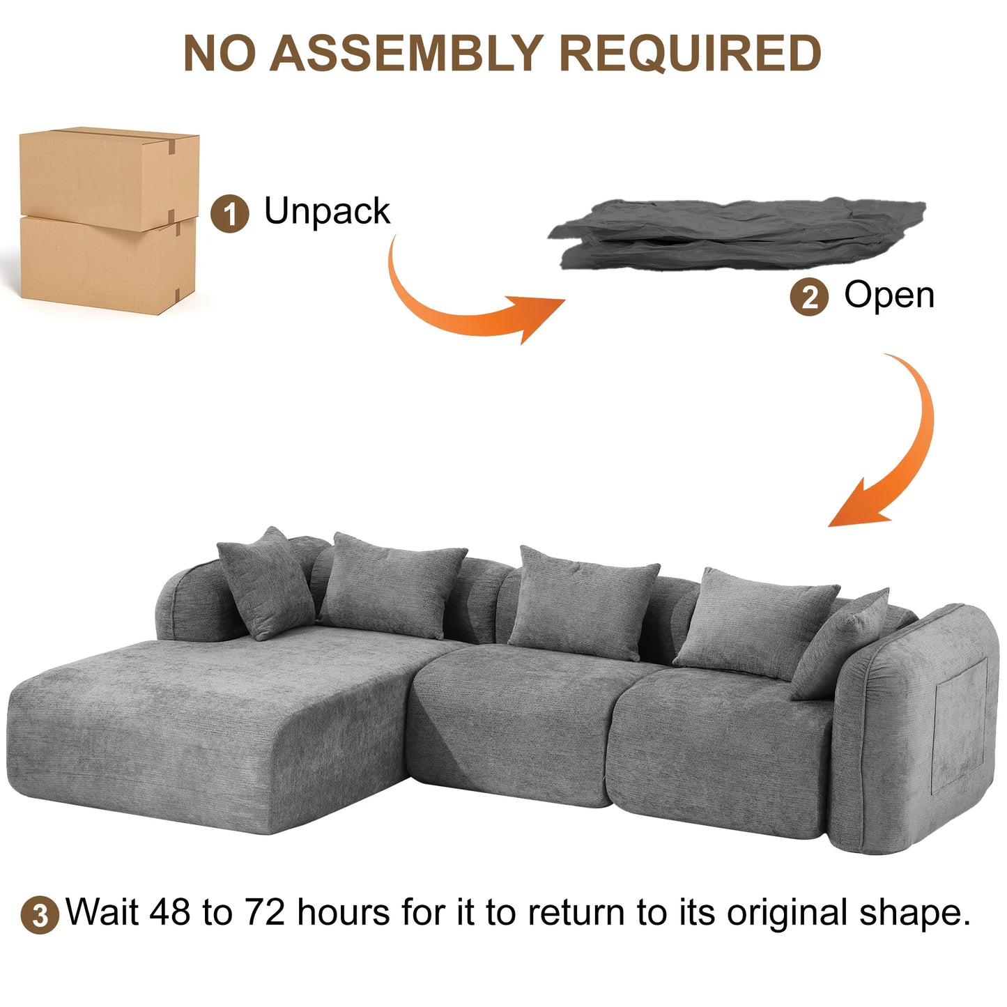 Redlife Sherpa Modular Cloud Sofa L Shaped Sectional Couch