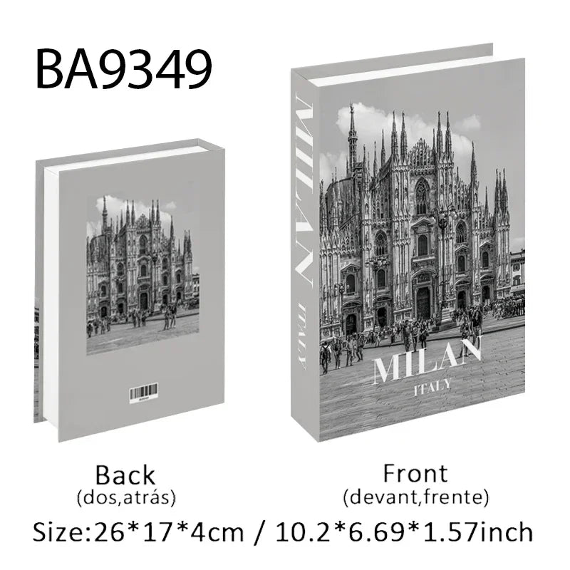 Open Luxury Fake Book Storage Box Paris Home Decor