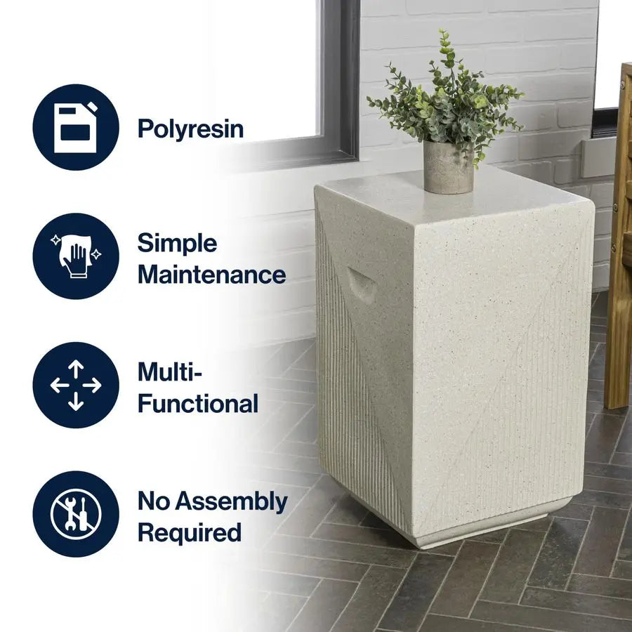 Adrian Contemporary Minimalist Square Indoor Outdoor Accent Table