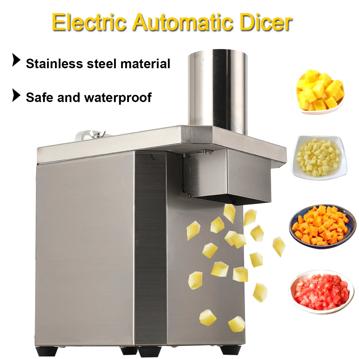 Electric Vegetable Cutter And Fruit Slicer Stainless Steel Processor