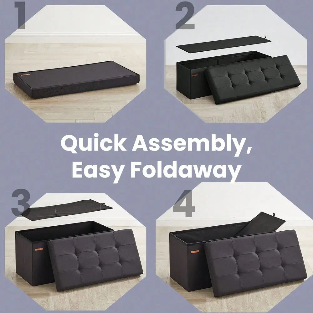 Storage Ottoman Bench For Shoes MDF Nonwoven Fabric