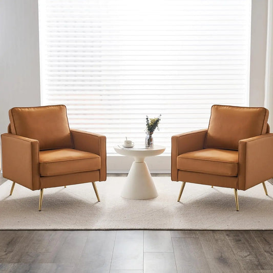 Living Room Chairs Set Of 2 Mid Century Modern Upholstered