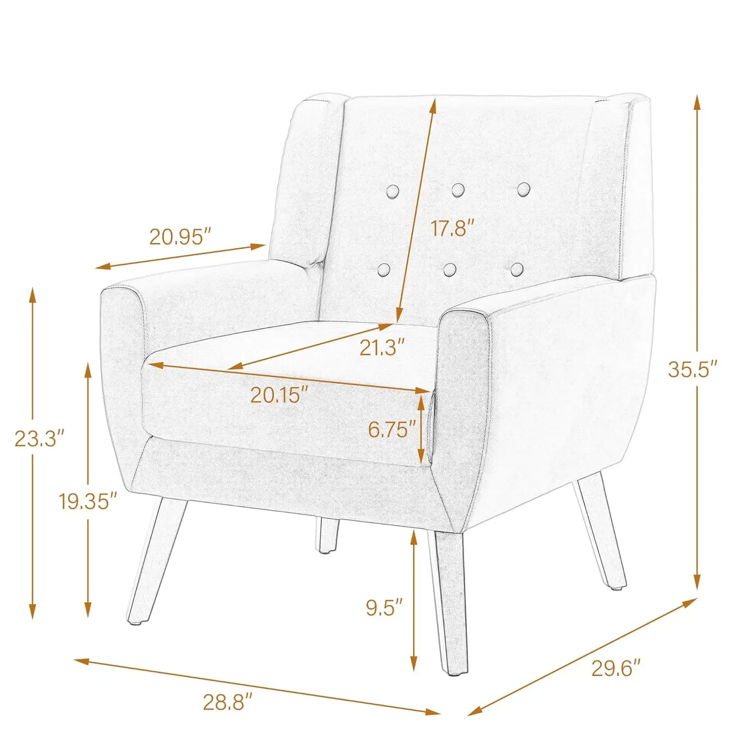 PU Leather Accent Chairs Set Of 2 Modern Armchairs