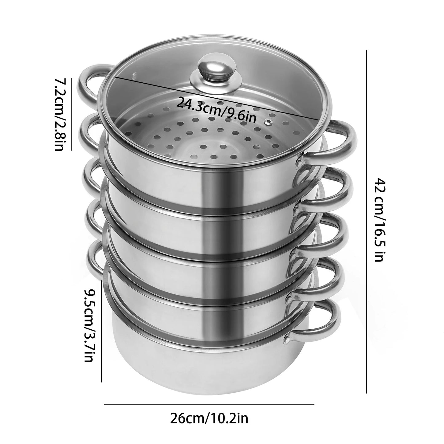Stainless Steel Steamer Multifunctional Kitchen Appliance Durable And Easy Clean
