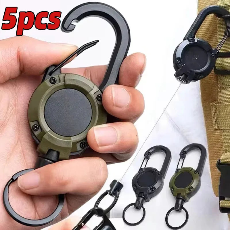 Retractable Heavy Duty Pull Reel Carabiner With Steel Wire Rope