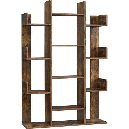 XIUWO Tree Shaped Bookcase With 13 Compartments Storage