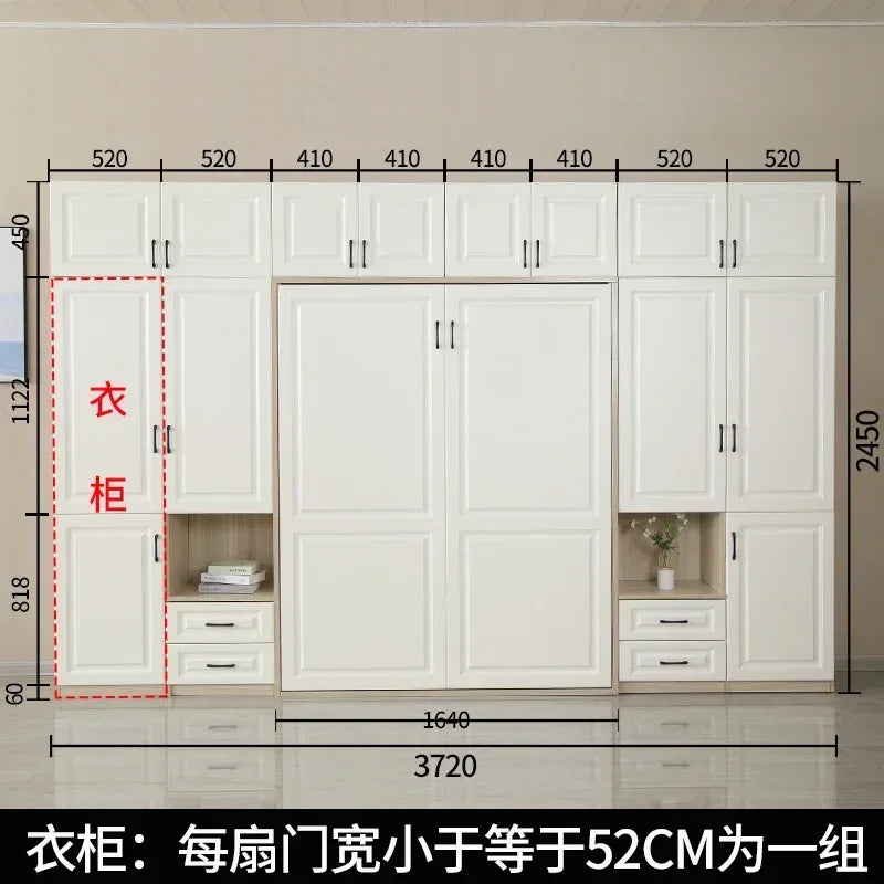 Invisible Multifunctional Wardrobe Integrated Folding Bed Hidden Wall Cabinet