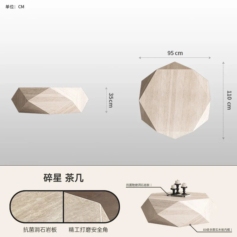 OAKCIA Modern Marble Coffee Table For Living Room Decor