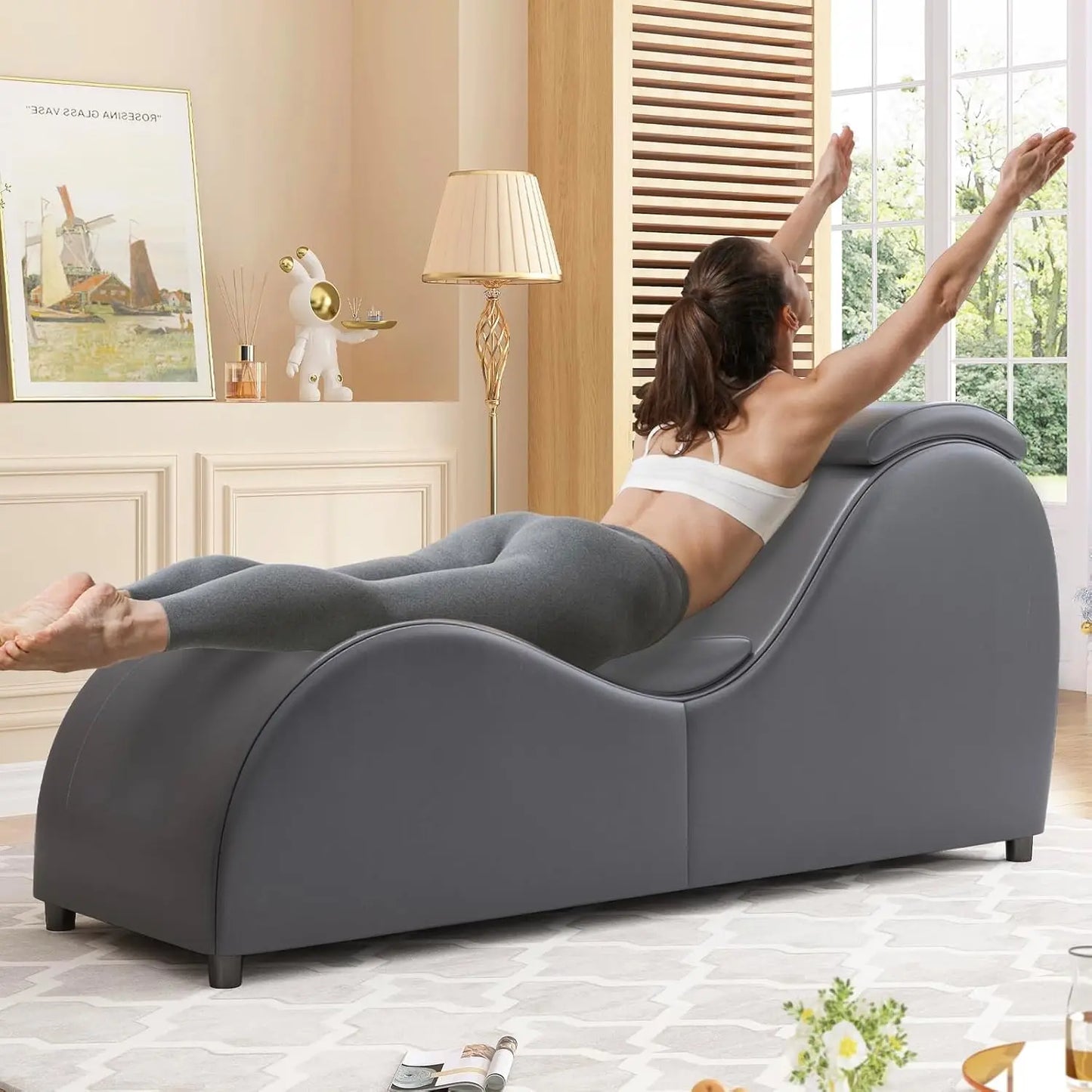Yoga Lounge Chair For Adults Ergonomic Curved Chaise Customized