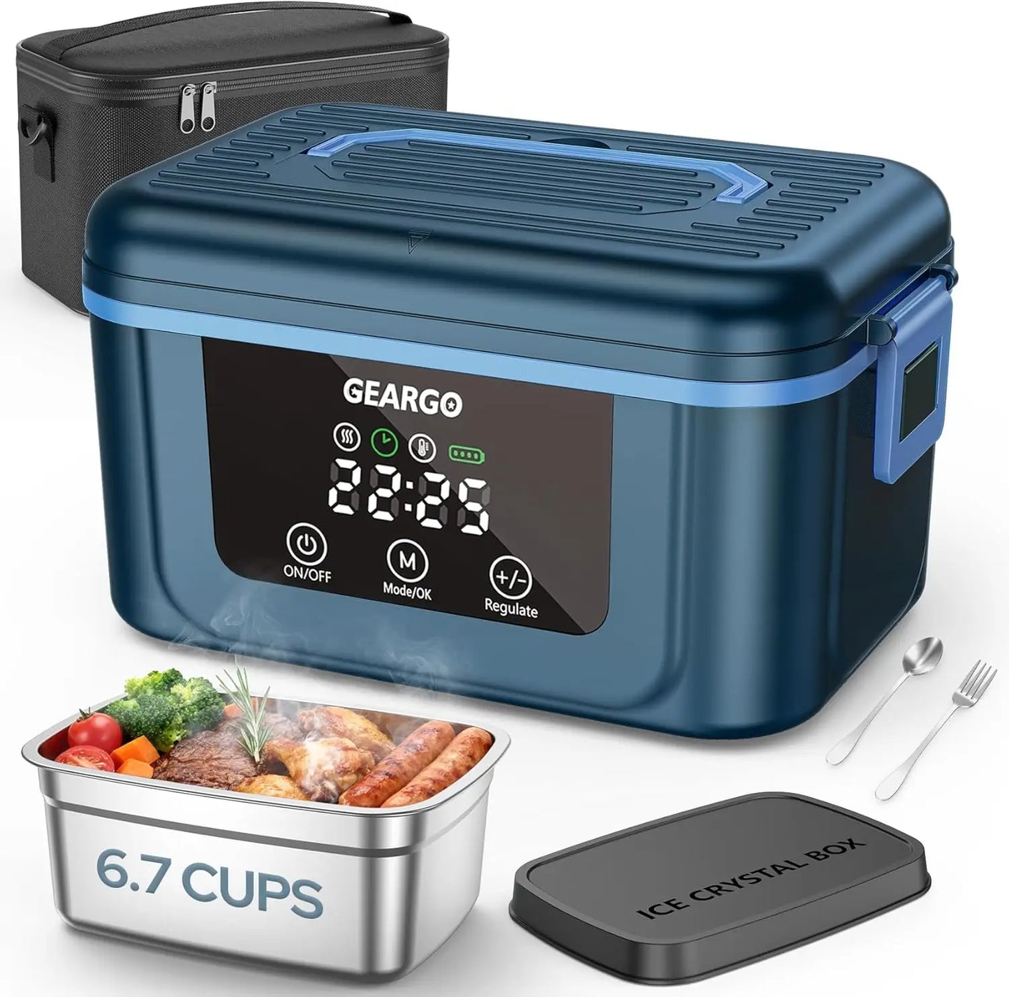 Cordless Electric Lunch Box With Rechargeable Self Heating
