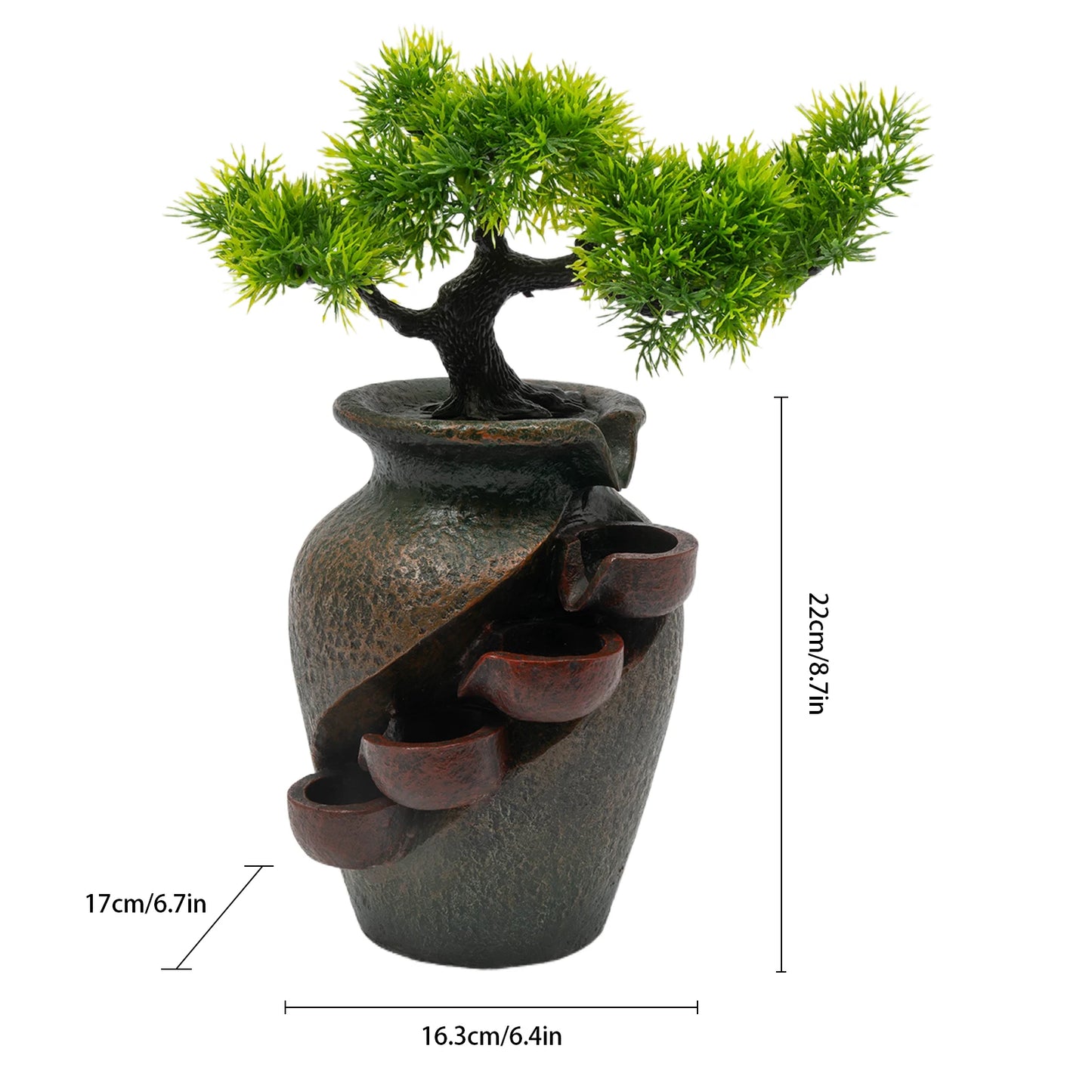 Mini Waterfall Tabletop Fountain Indoor Relaxation Water Feature Home Decoration