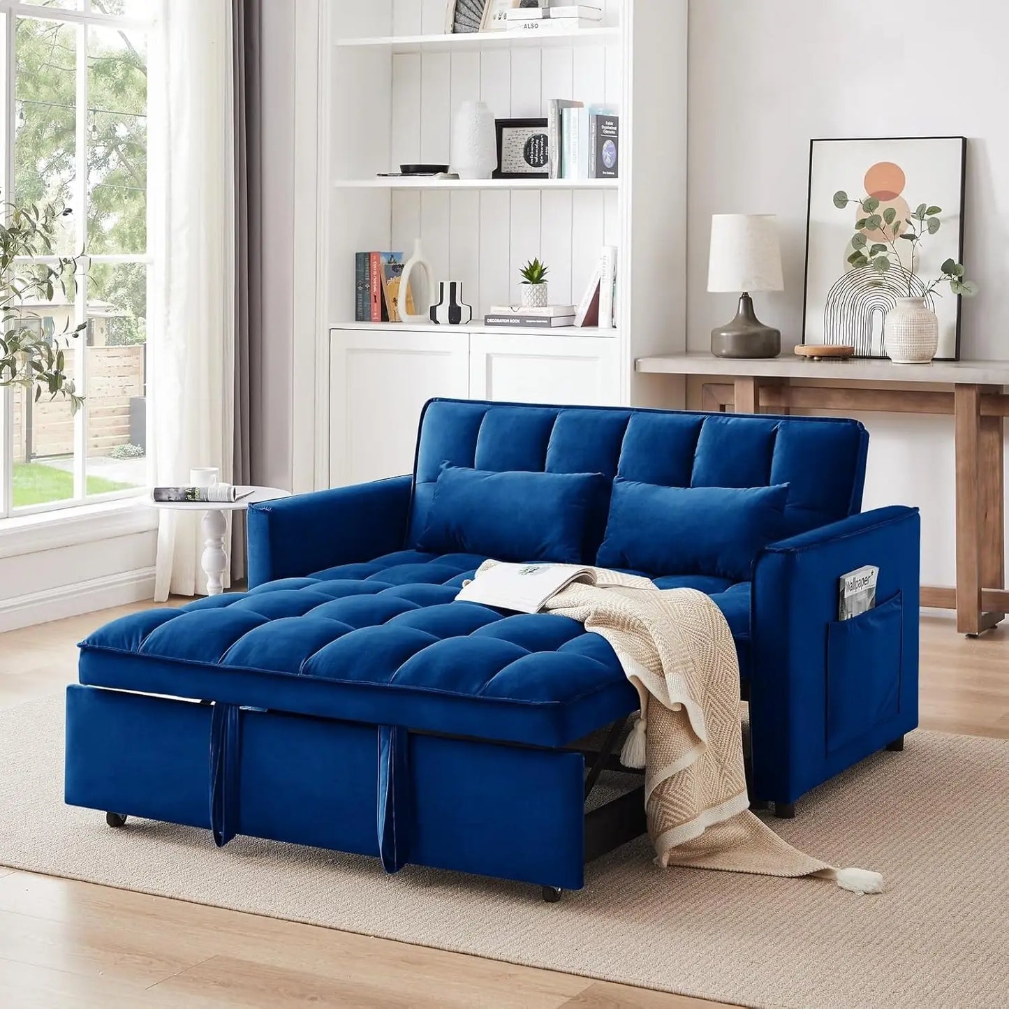 Convertible Sleeper Sofa Bed Modern Loveseat With Adjustable Reclining