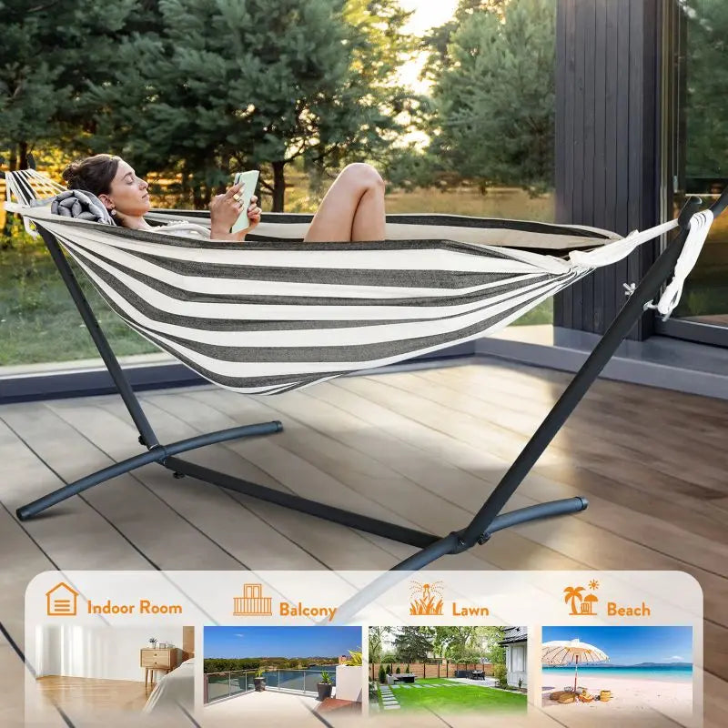 Gyroor Adjustable Hammock Stand 600lb Capacity With Storage Bag