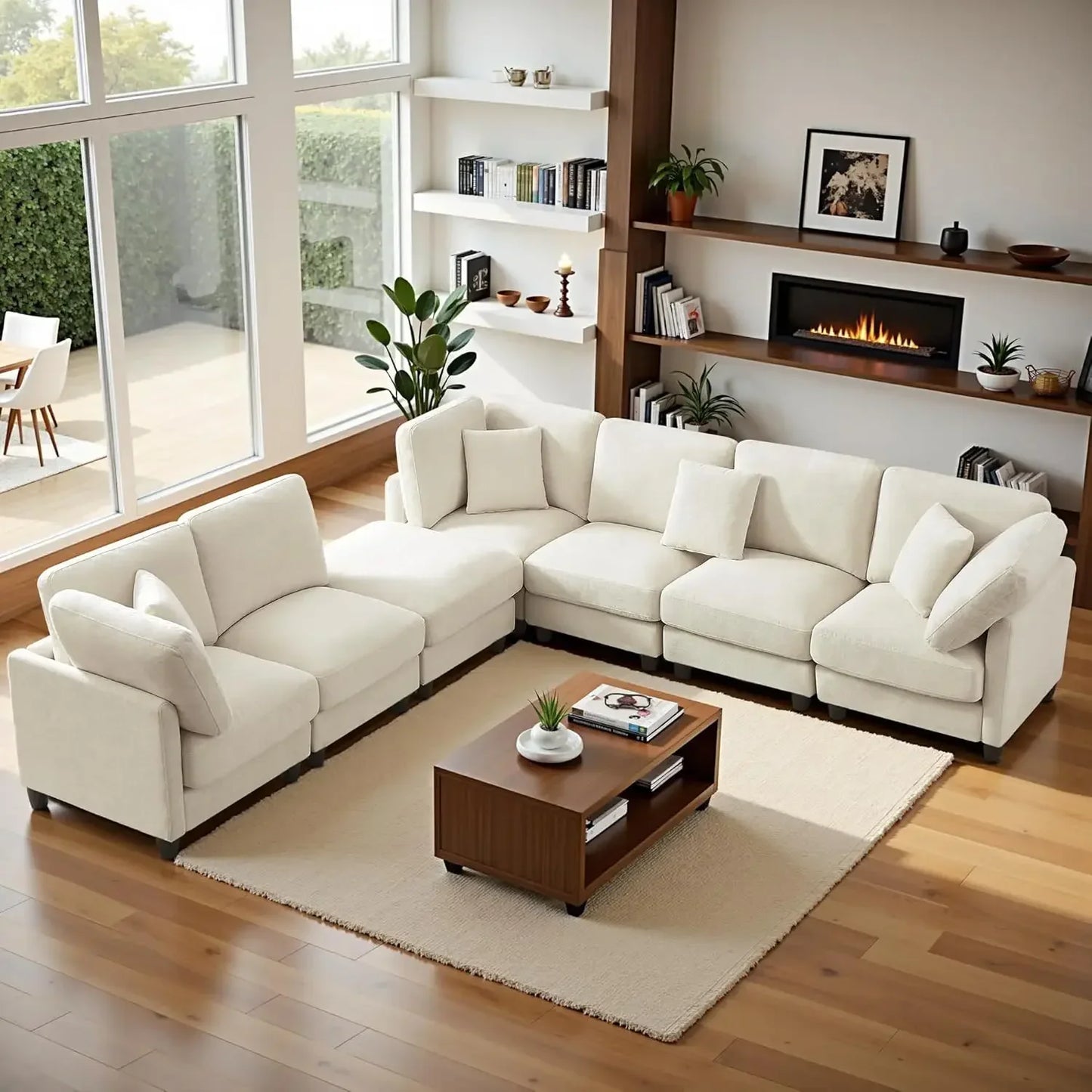 Guangbai Cloud Sofa Modular Sectional With Movable Ottoman