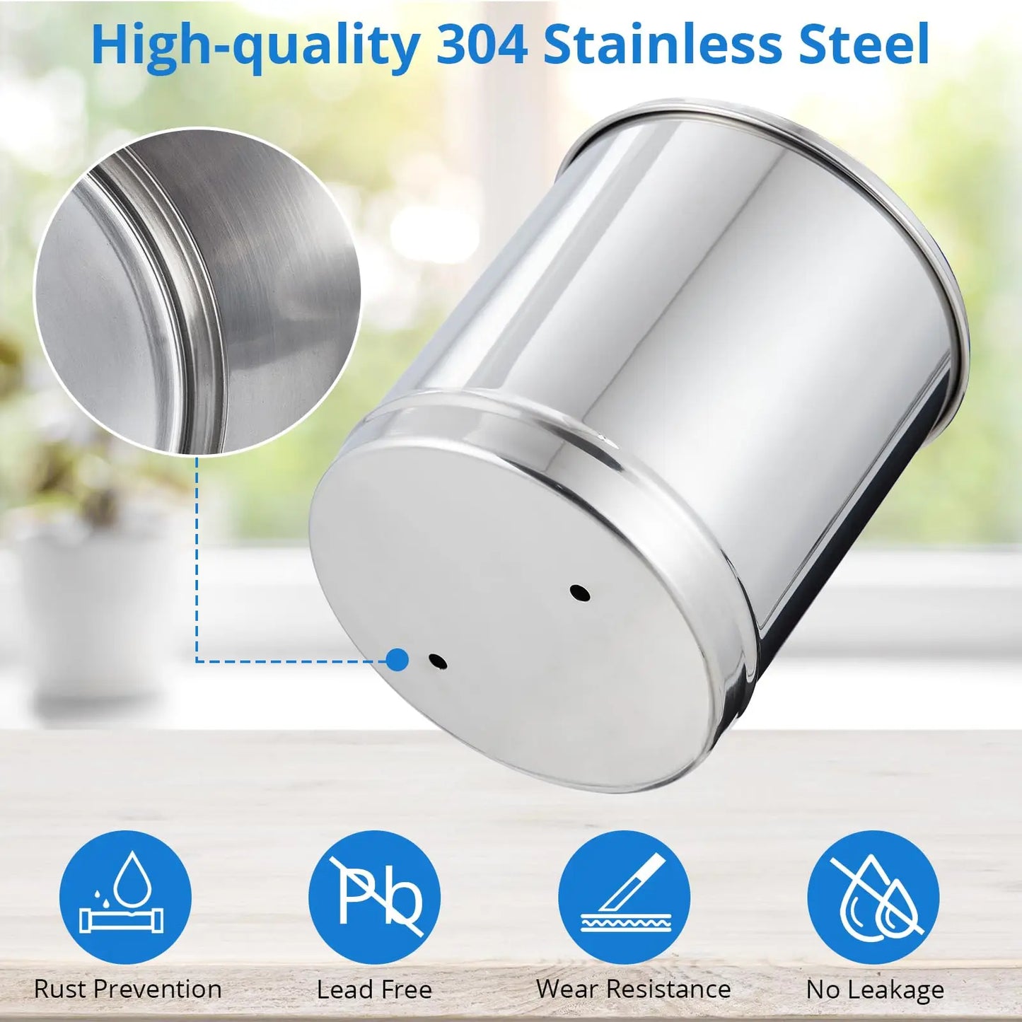 HiMISS Water Filter System 304 Stainless Steel Carbon Lead Reduction