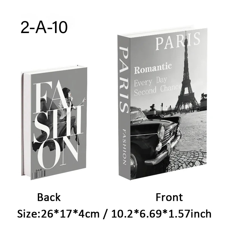 Open Luxury Fake Book Storage Box Paris Home Decor