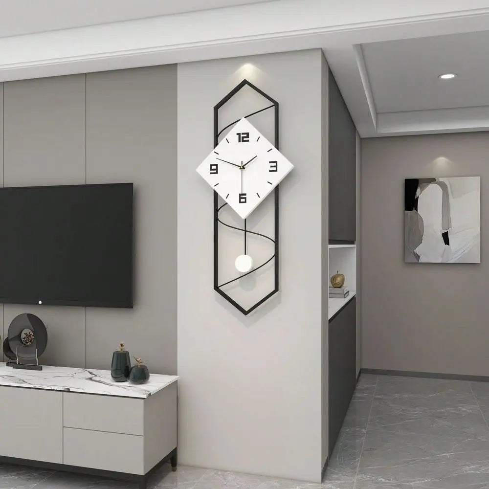 Decorative Modern Wall Clock With Silent Quartz Movement Battery Operated
