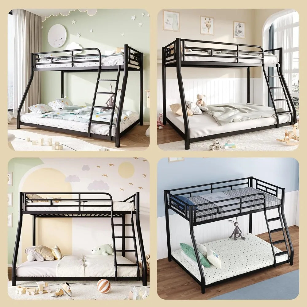 Xiaolang Metal Bunk Bed With Guardrails And Ladder Heavy Duty