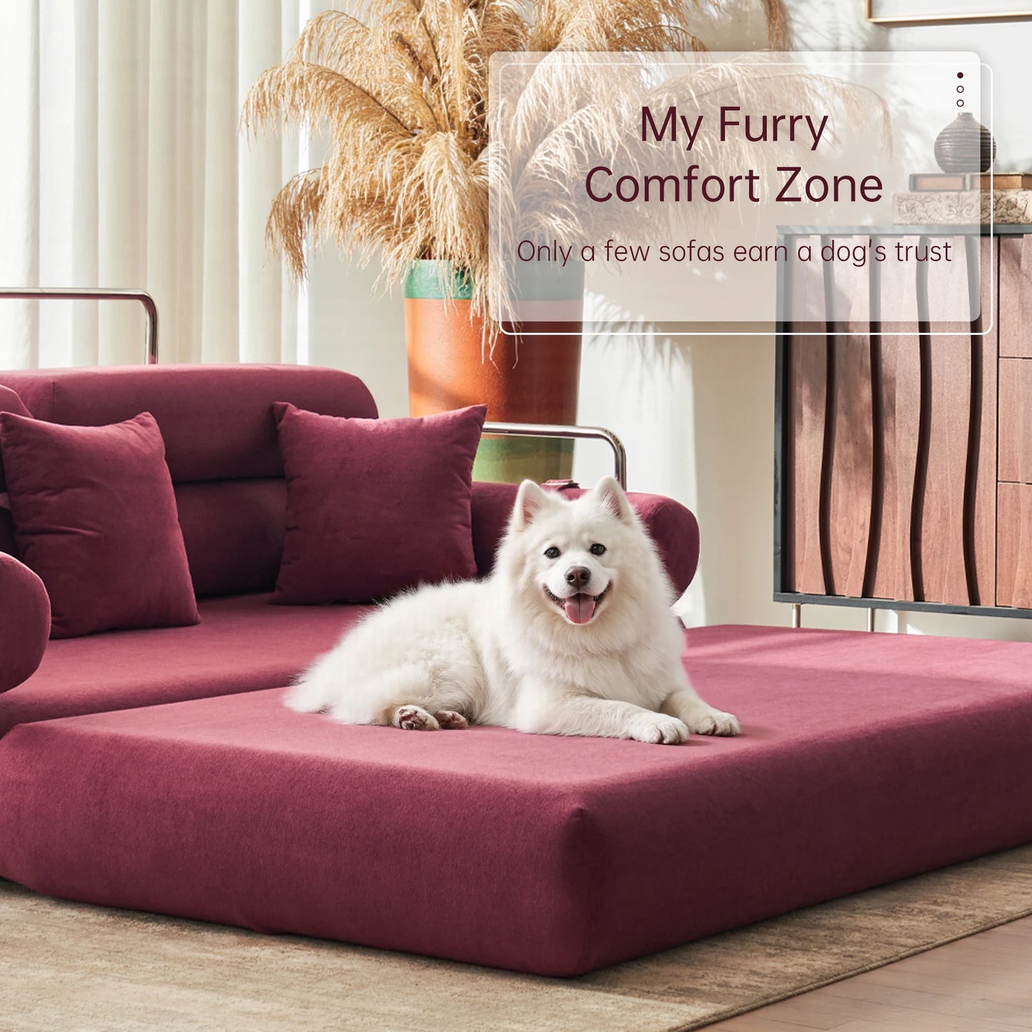 Convertible Sleeper Sofa Bed Floor Couch With Rounded Armrests