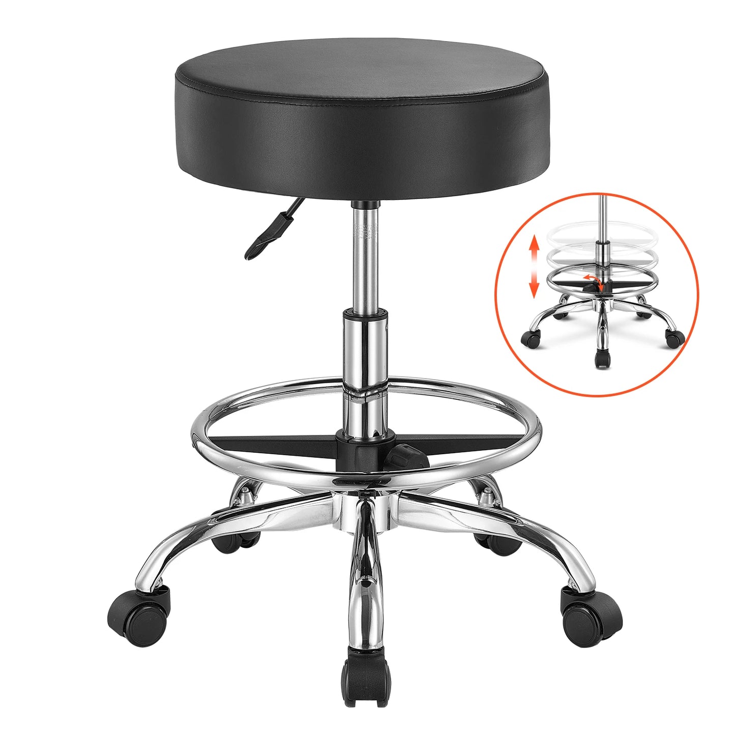 SucceBuy Rolling Stool With Wheels 450 Lbs Weight Capacity