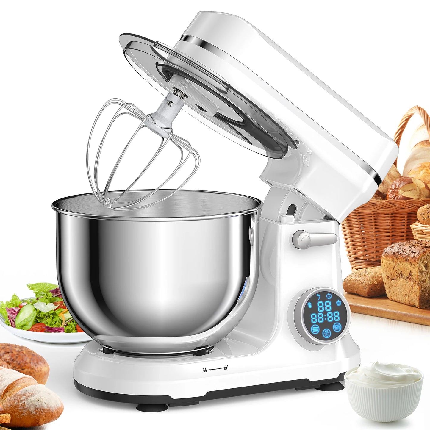 Biolomix 1200W Stand Mixer With 11 Speeds Tilt Head