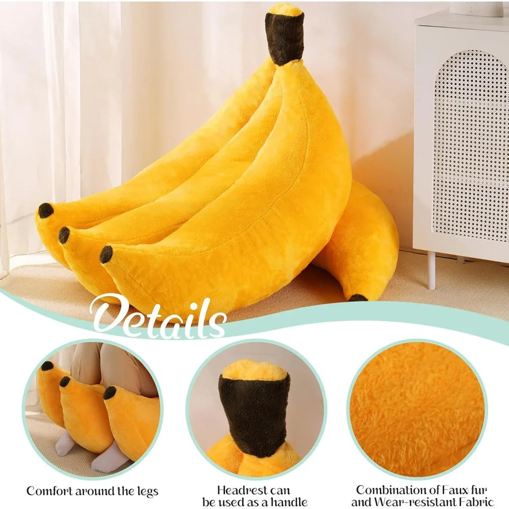 Banana Bean Bag Chair With Ottoman Floor Lounger For Teens