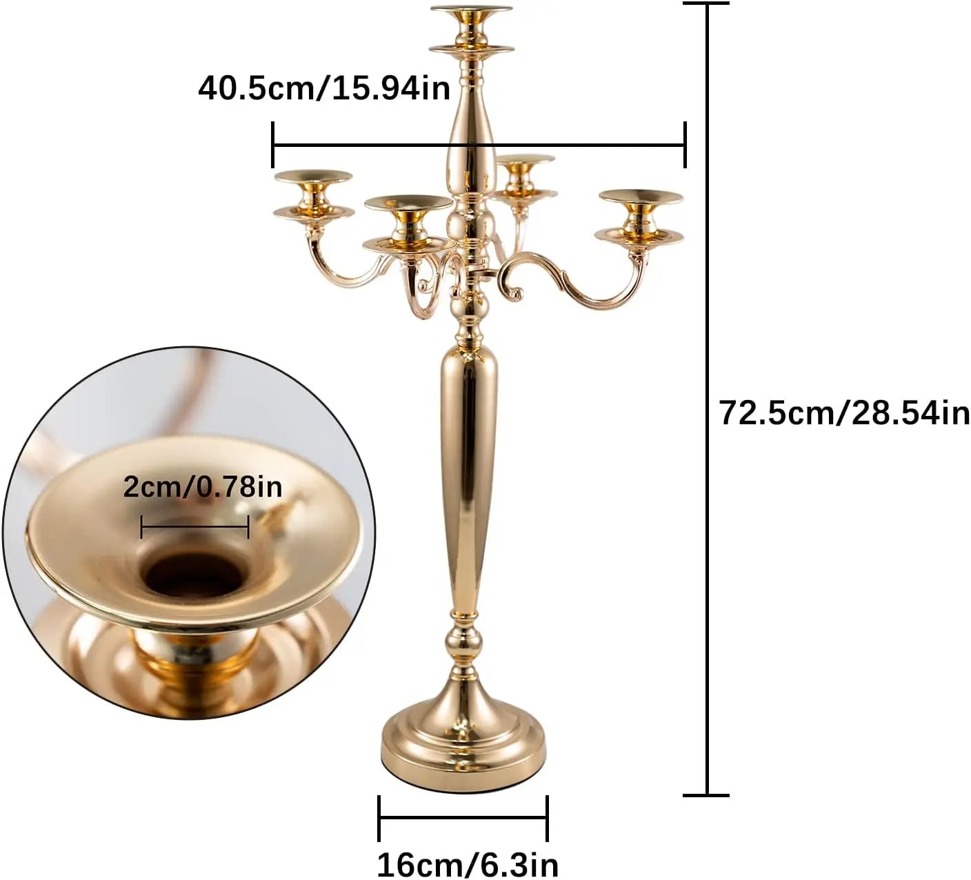 VINCIGANT 4 Piece 5 Arm Candelabra Candle Holder Table Centerpieces