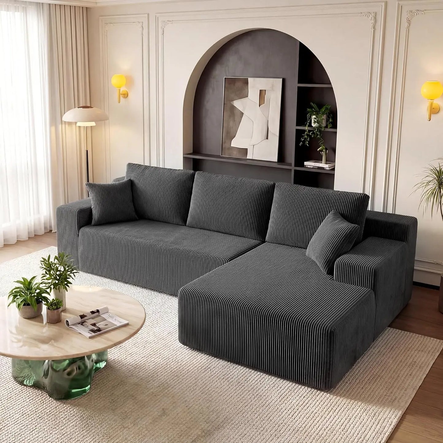 Combination Modular Sectional Sofa L Shaped Chaise Memory Foam