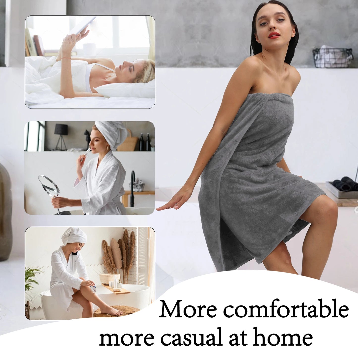 Belista Bath Towels Set 100 Percent Polyester Absorbent Machine Washable