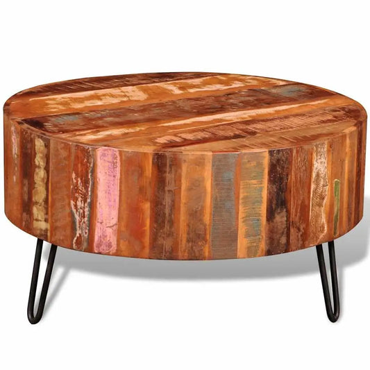Reclaimed Solid Wood Coffee Table With Iron Frame Customized