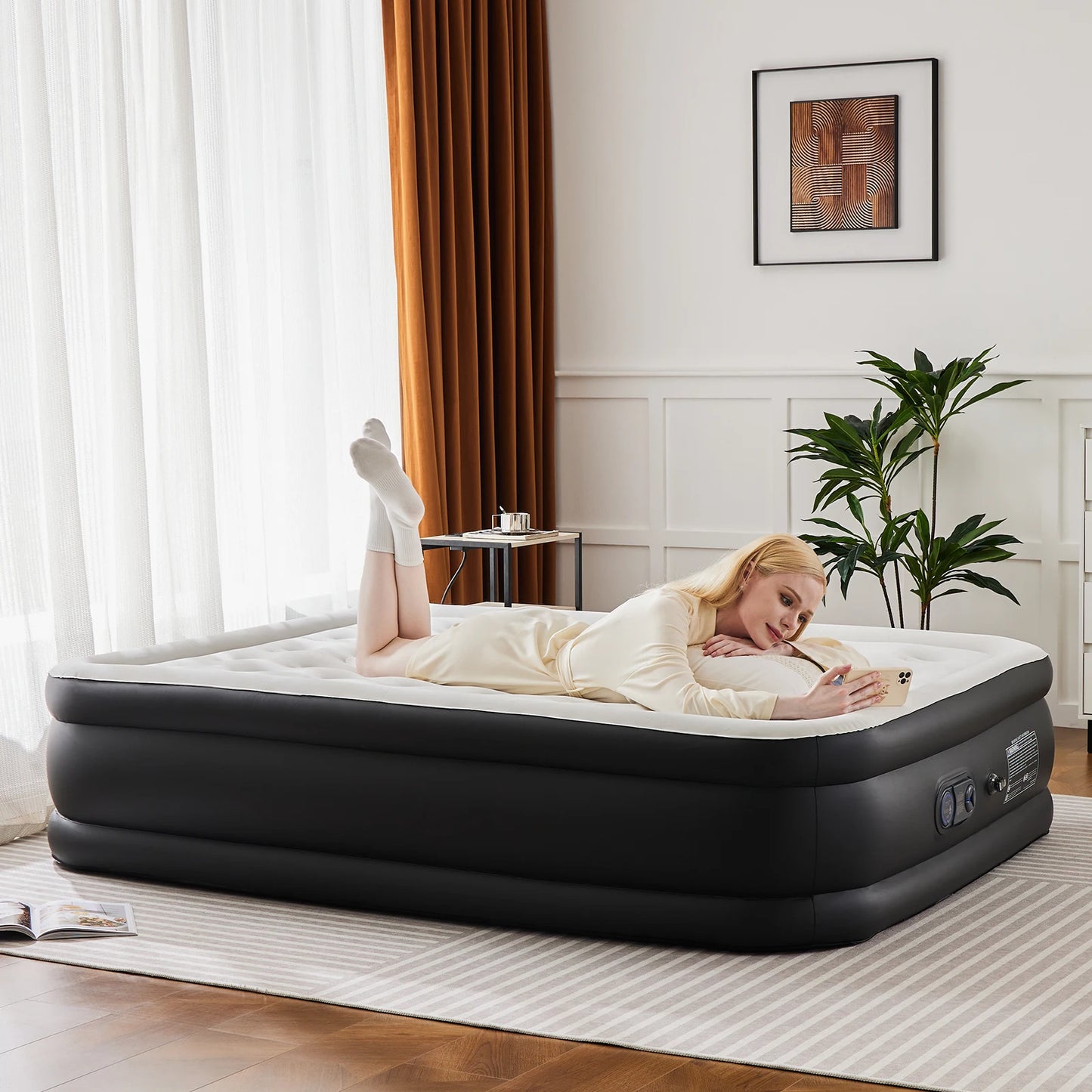 JHK Air Mattress Non-Slip With 660 LB Capacity For Camping