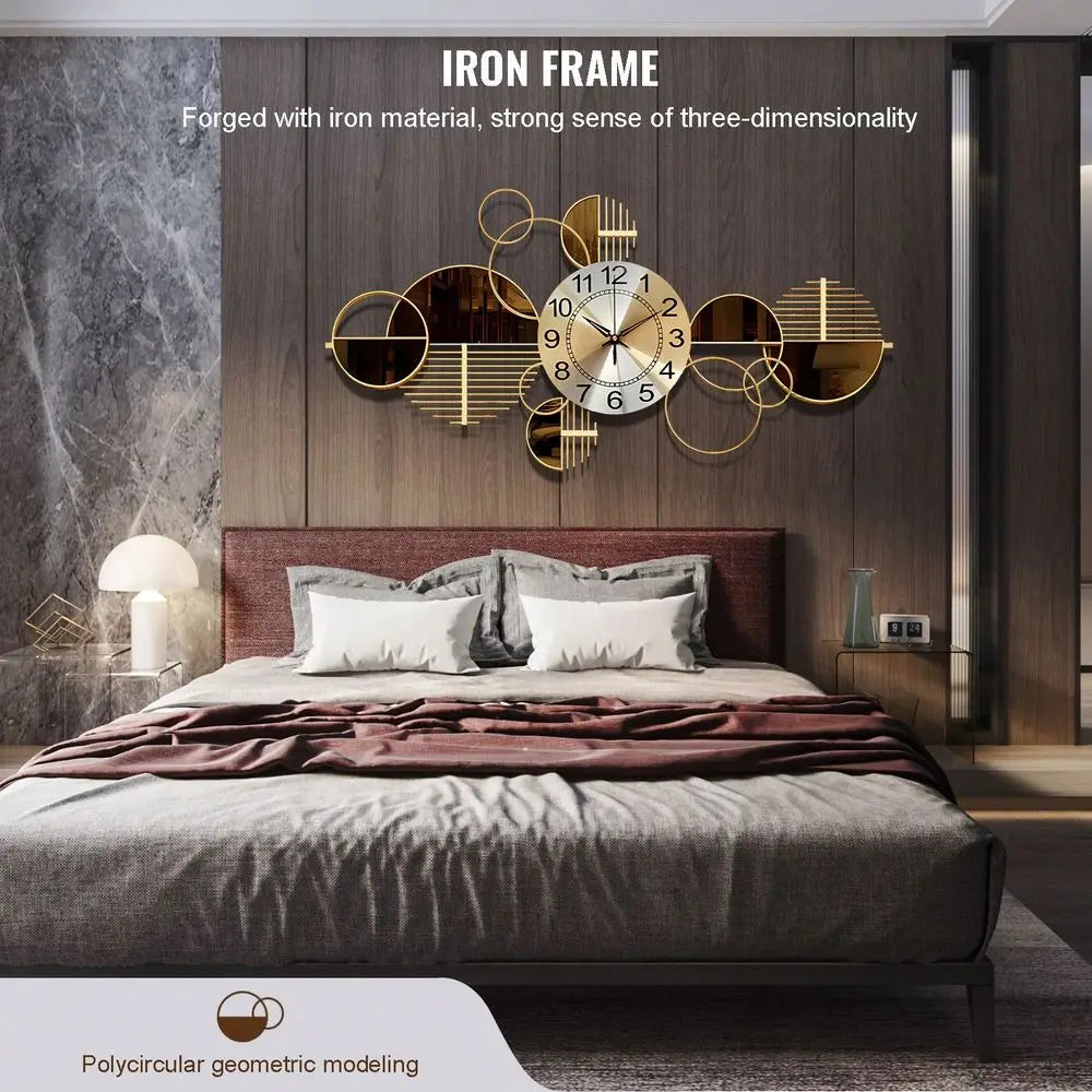 Metal Wall Clock 3D Wall Art Decorative For Living Room