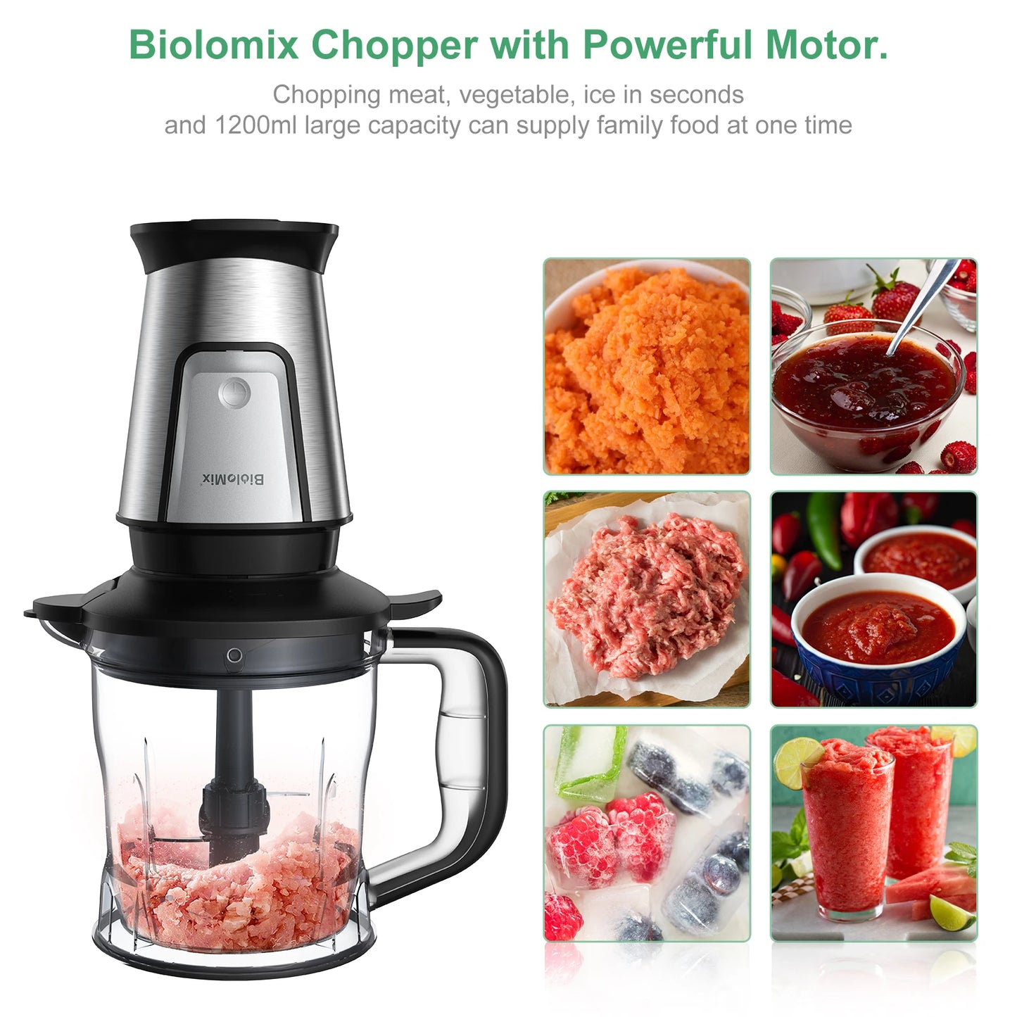 Biolomix 3 In 1 Multifunction Food Processor 700W Juicer Blender