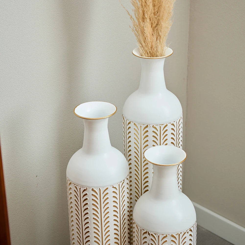 TWISTER.CK Floor Metal Vase Set Modern Decorative Drop Shape Vases