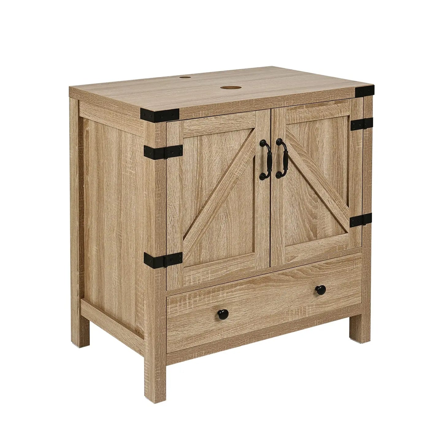 Rustic Bathroom Vanity With Pedestal Cabinet And Vessel Sink