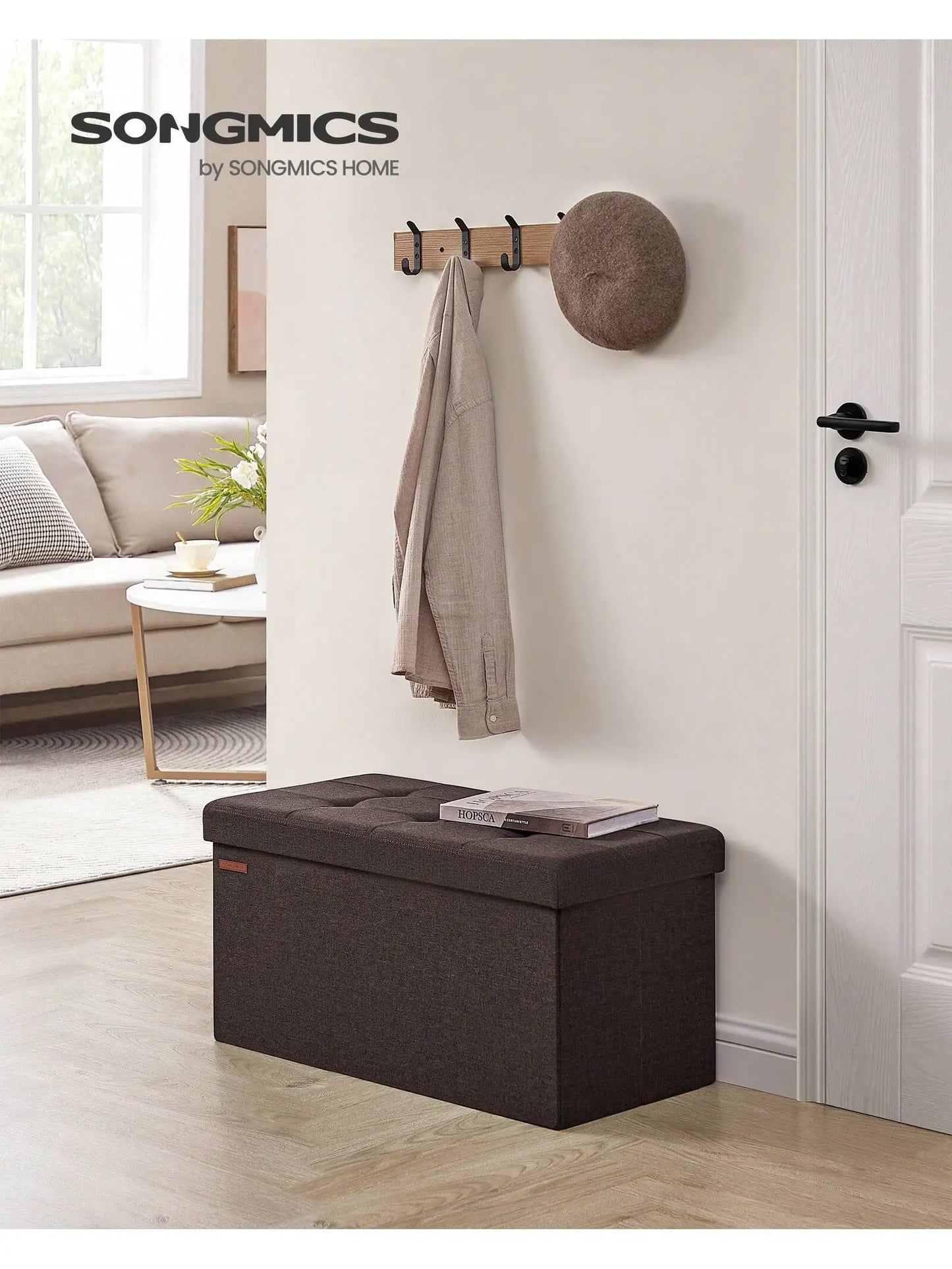Storage Ottoman Bench For Shoes MDF Nonwoven Fabric