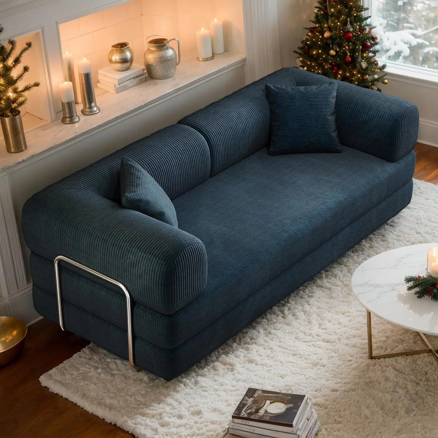 4 In 1 Corduroy Convertible Sleeper Sofa Bed Futon Loveseat