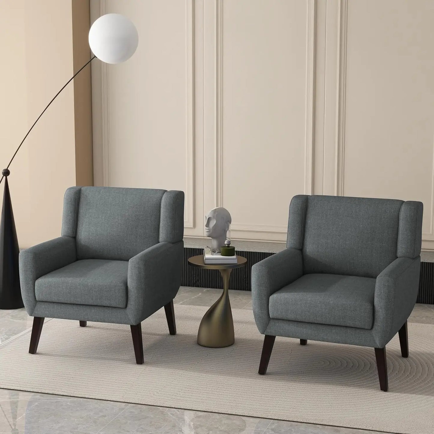 PU Leather Accent Chairs Set Of 2 Modern Armchairs