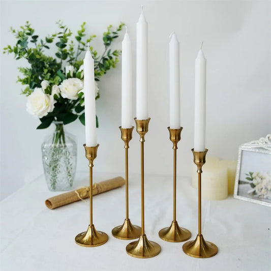 Romantic Metal Taper Candle Holders Set For Home Decor