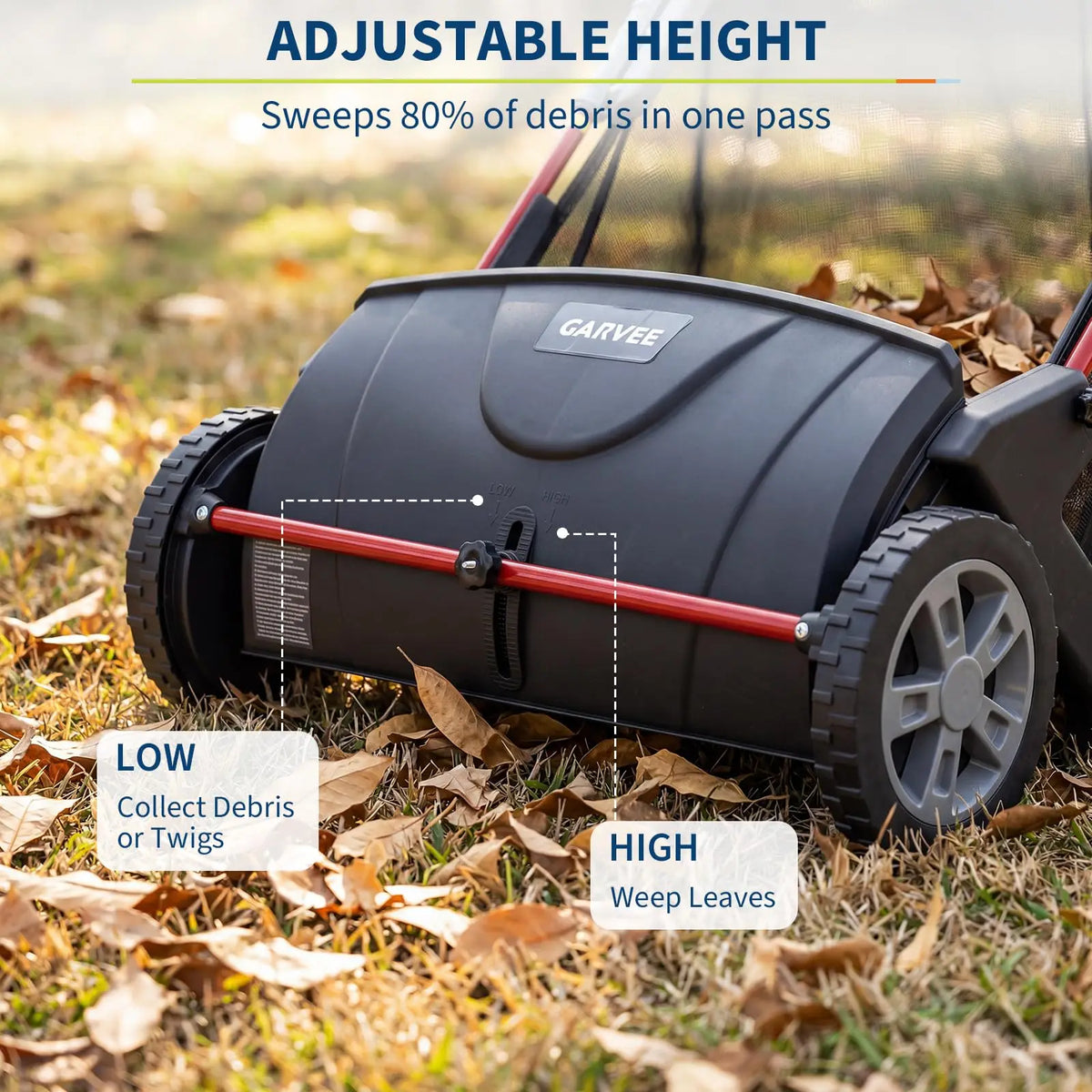 HiMiss Push Lawn Sweeper Manual Yard Leaf And Grass Collector