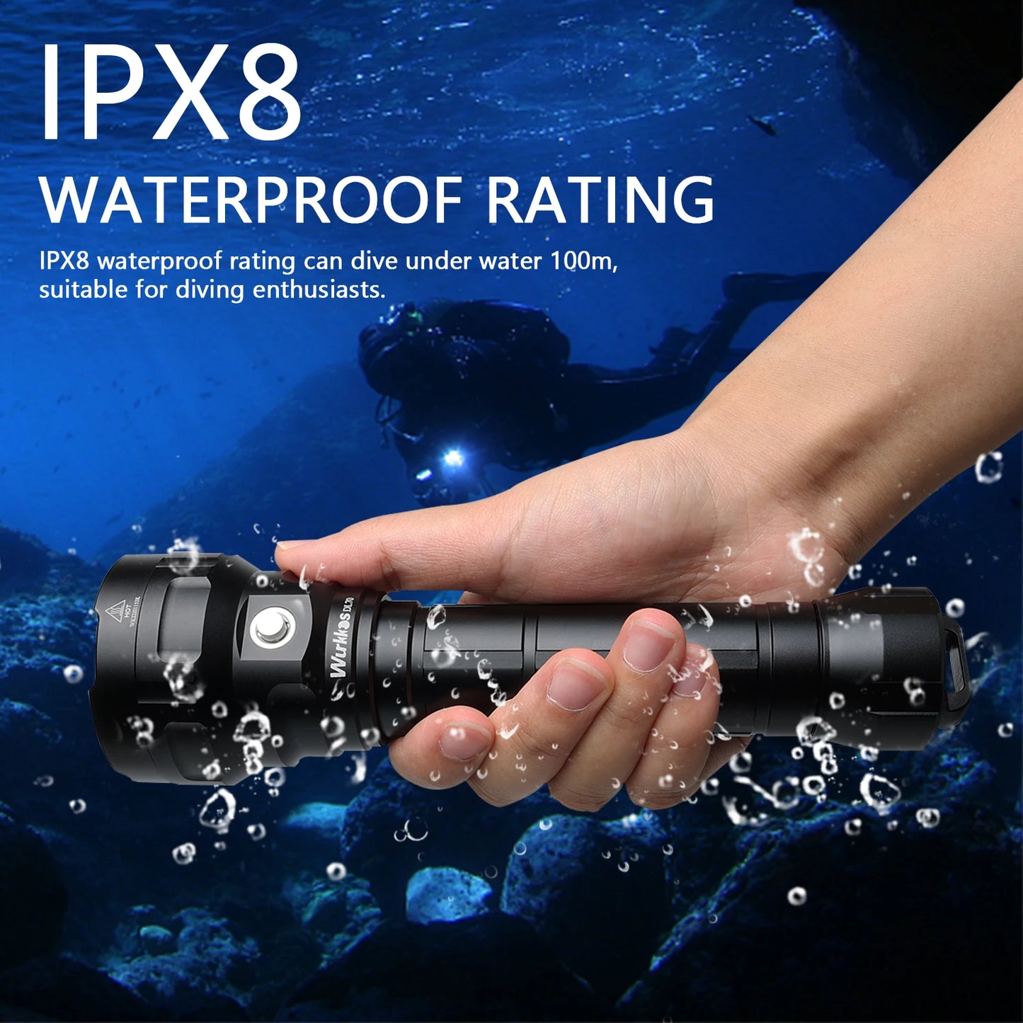Wurkkos DL70 Diving Flashlight 13000 Lumens Rechargeable