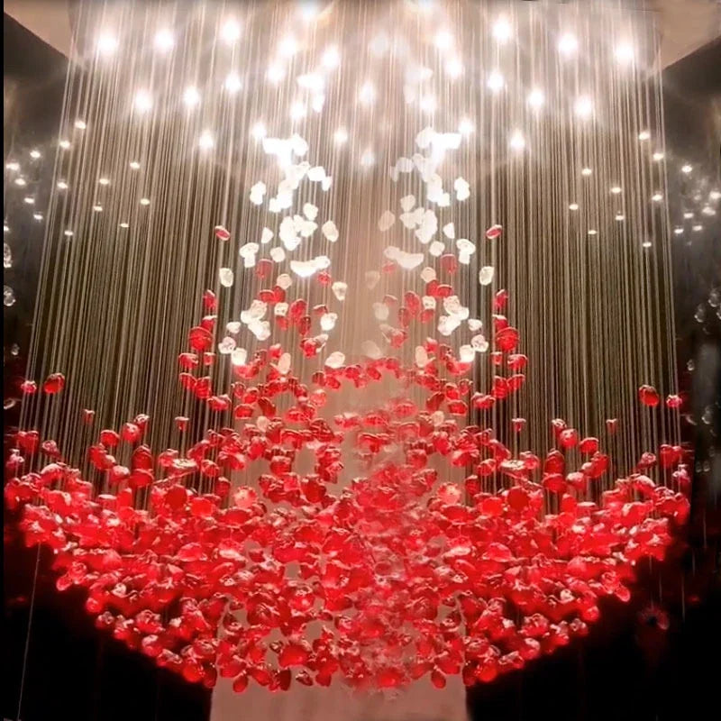 Crystal Stone Hanging Lamp Chandelier For Living Room