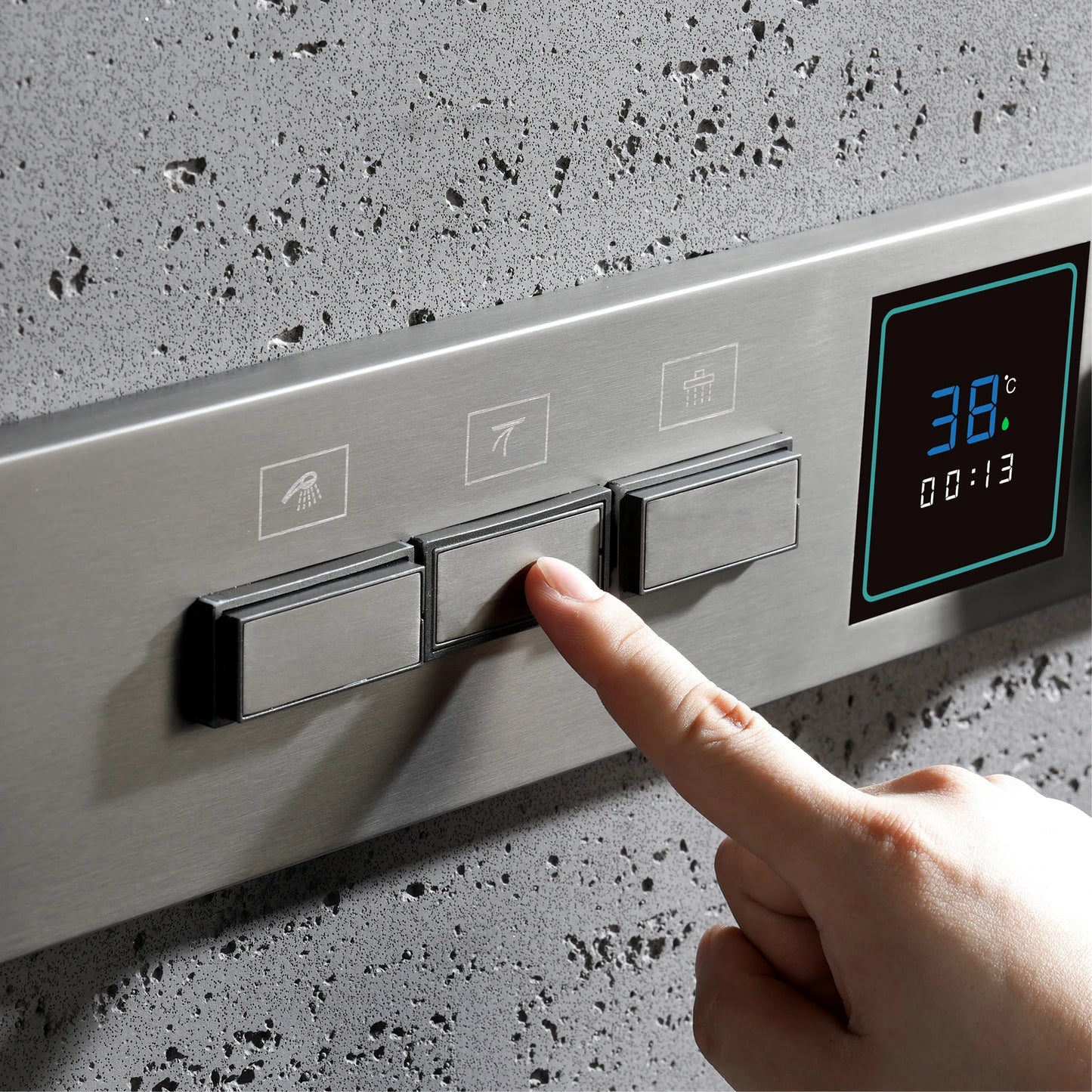 Gestana LED Temperature Display Shower System Ceiling Mounted 2 Function