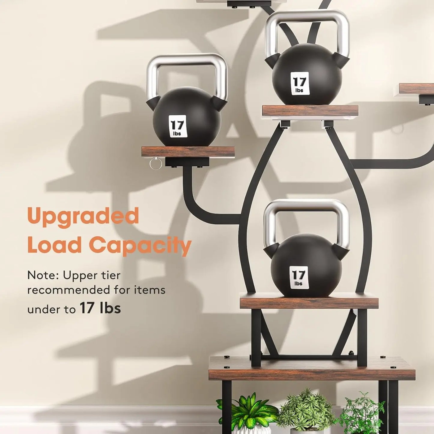 8-Tier Metal Plant Stand With Grow Light For Indoor Corner