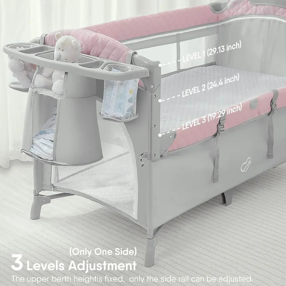 Portable Baby Playard With Crib Changing Station Sheet Music Mobile